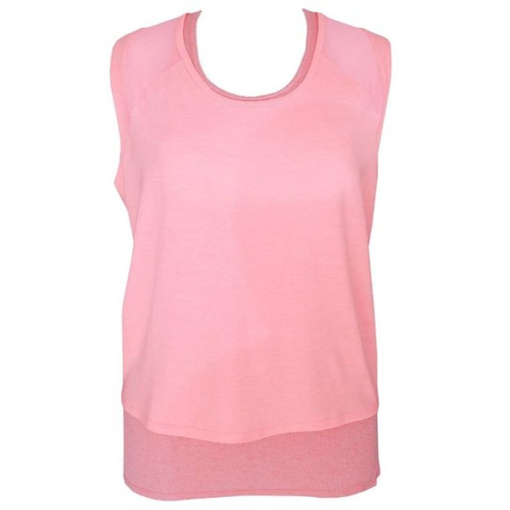 NWT Women Size XXL 2XL Tangerine Active Layered Twofer Sleeveless Tank Top Coral